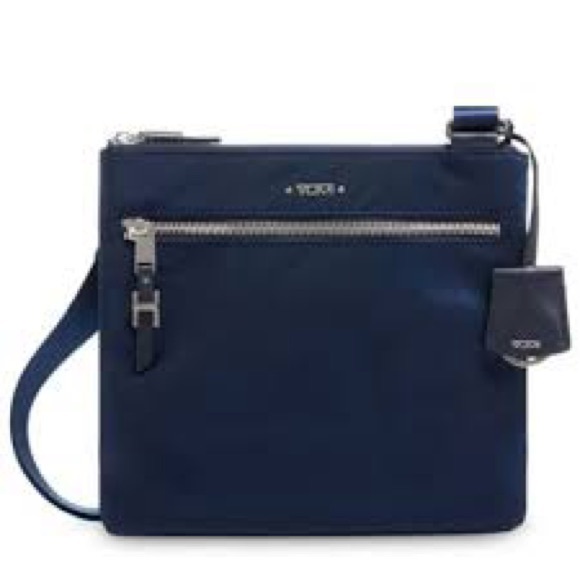 Tumi Tula Nylon w/Leather Detail Voyageur Crossbody Bag Black ~ Perfect! - Picture 1 of 6